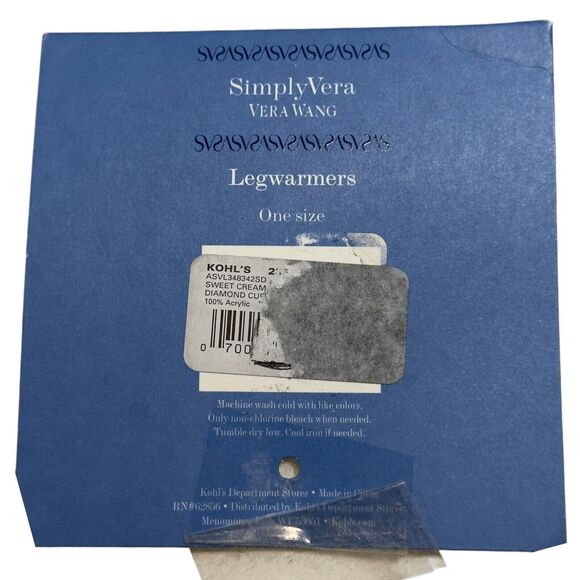 GAP Simply Vera Wang Leg Warmer Women's White Gray Knit Comfort One Size NWT - Picture 5 of 7